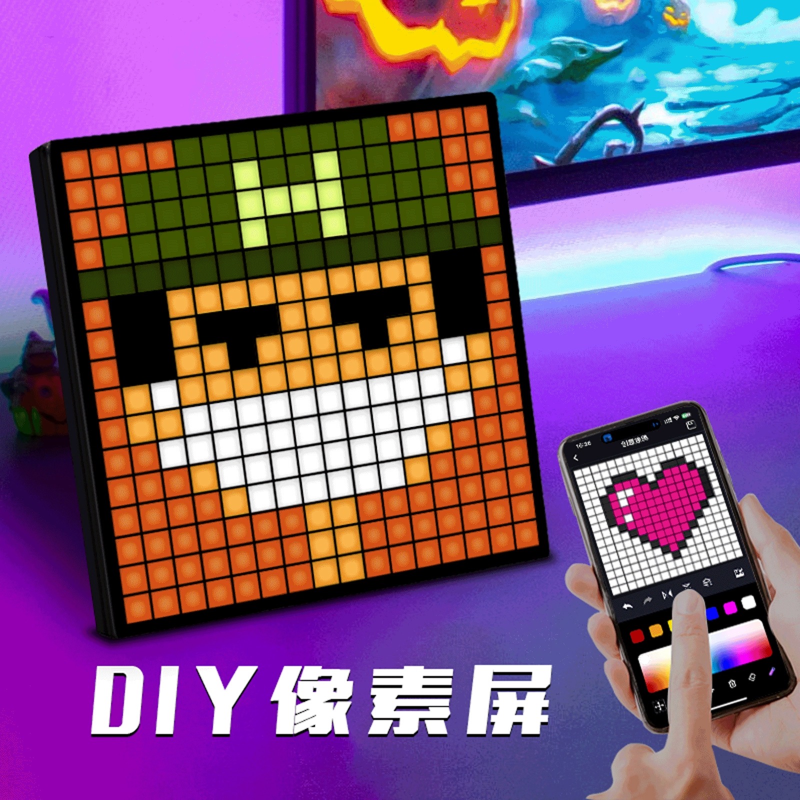 创意赛博朋克电脑桌面摆件手办电竞房间装饰科技感氛围...